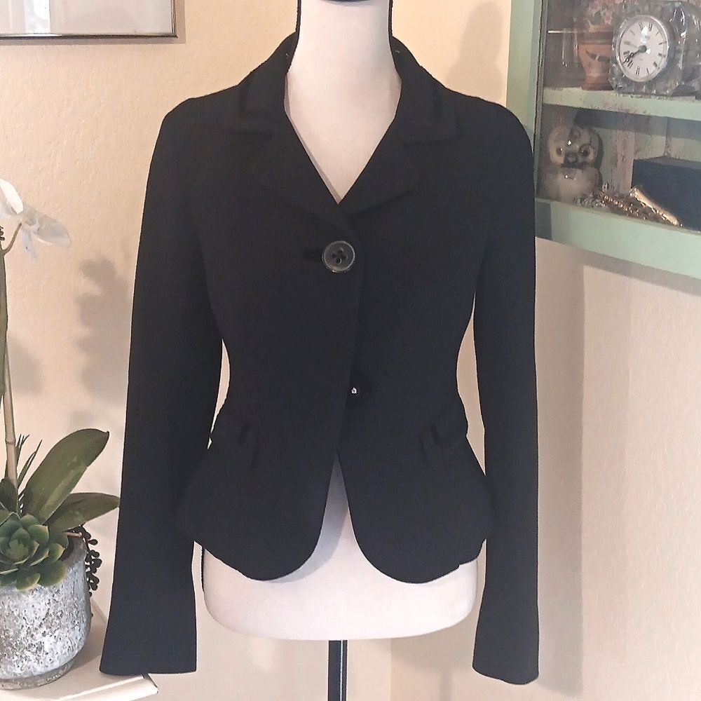 6267  Black Wool Jacket Made in Italy.
